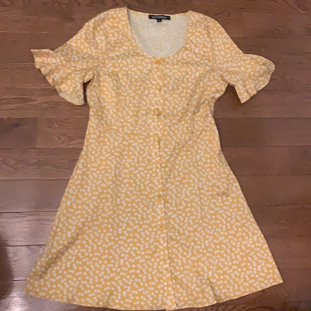 Pale yellow dainty floral dress
